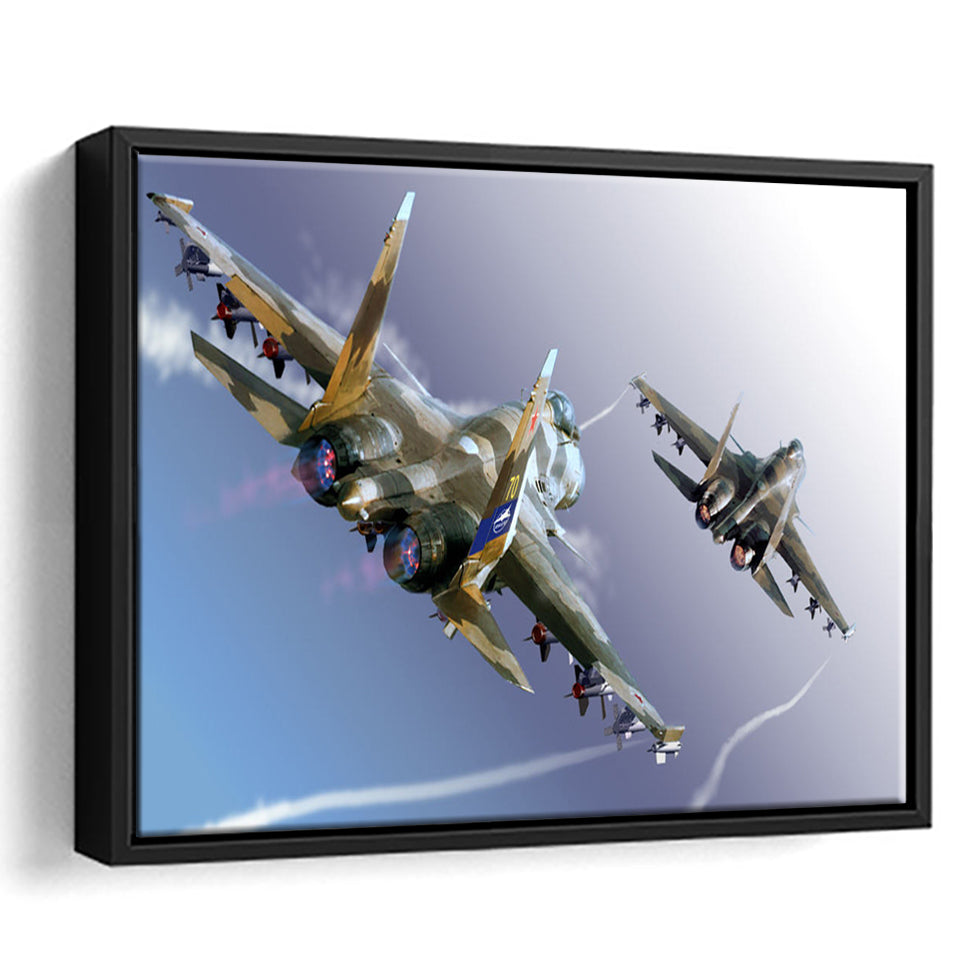 Aircraft Military Bombs Canvas Wall Framed Canvas Prints Wall Art Decor - Painting Canvas, Black Framed Picture