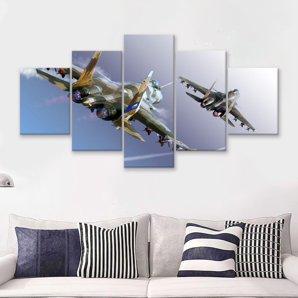 Aircraft Military Bombs Canvas Wall 5 Piece Canvas Prints Wall Art Decor - Painting Canvas, Multi Panels