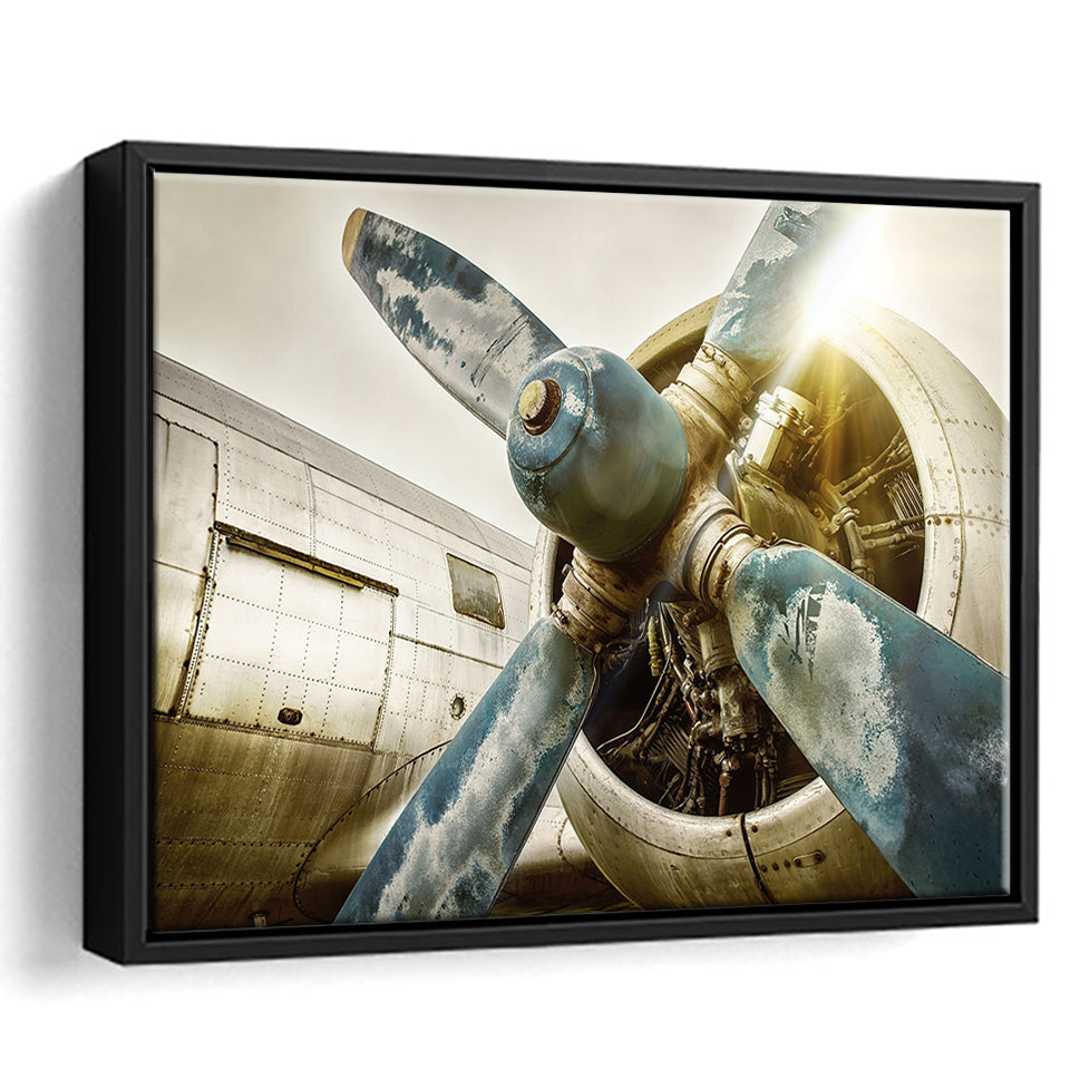 Aircraft Propeller Framed Canvas Prints Wall Art Decor - Paiting Canvas, Art Prints, Floating Frame