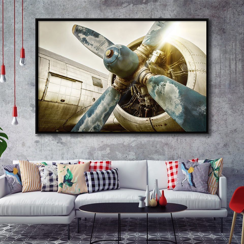 Aircraft Propeller Framed Canvas Prints Wall Art Decor - Paiting Canvas, Art Prints, Floating Frame