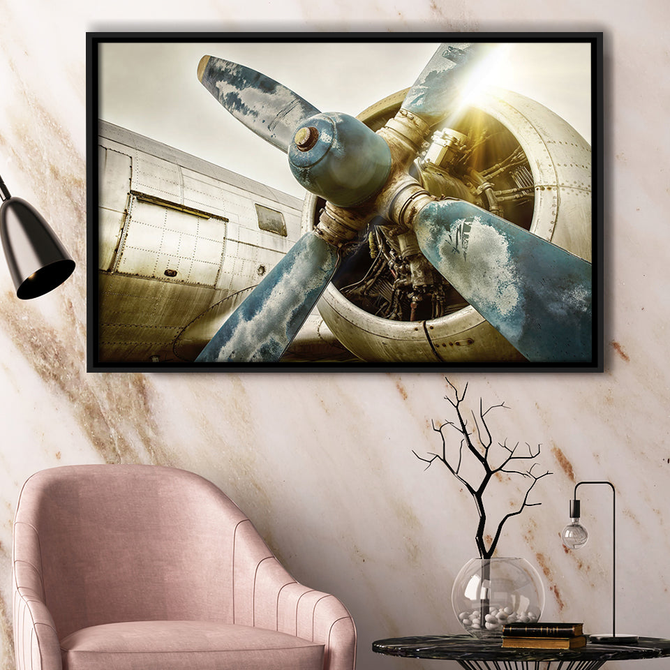 Aircraft Propeller Framed Canvas Prints Wall Art Decor - Paiting Canvas, Art Prints, Floating Frame