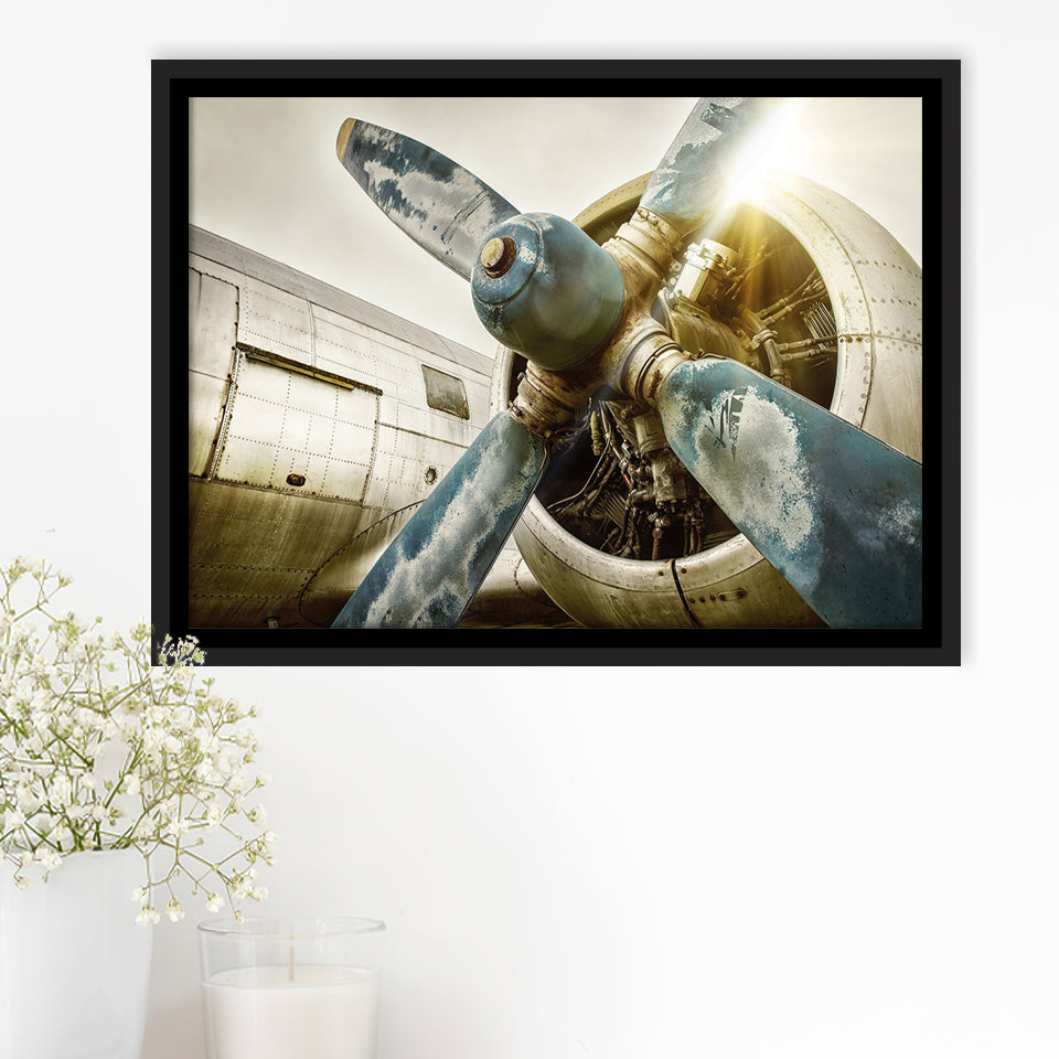 Aircraft Propeller Framed Canvas Prints Wall Art Decor - Paiting Canvas, Art Prints, Floating Frame