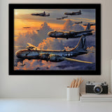 Aircraft Tin Signboeing B 29 Superfortress Framed Art Prints Wall Decor - Painting Art, Framed Picture, Ready to Hang