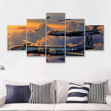 Aircraft Tin Signboeing B 29 Superfortress 5 Piece Canvas Prints Wall Art Decor - Painting Canvas, Multi Panels