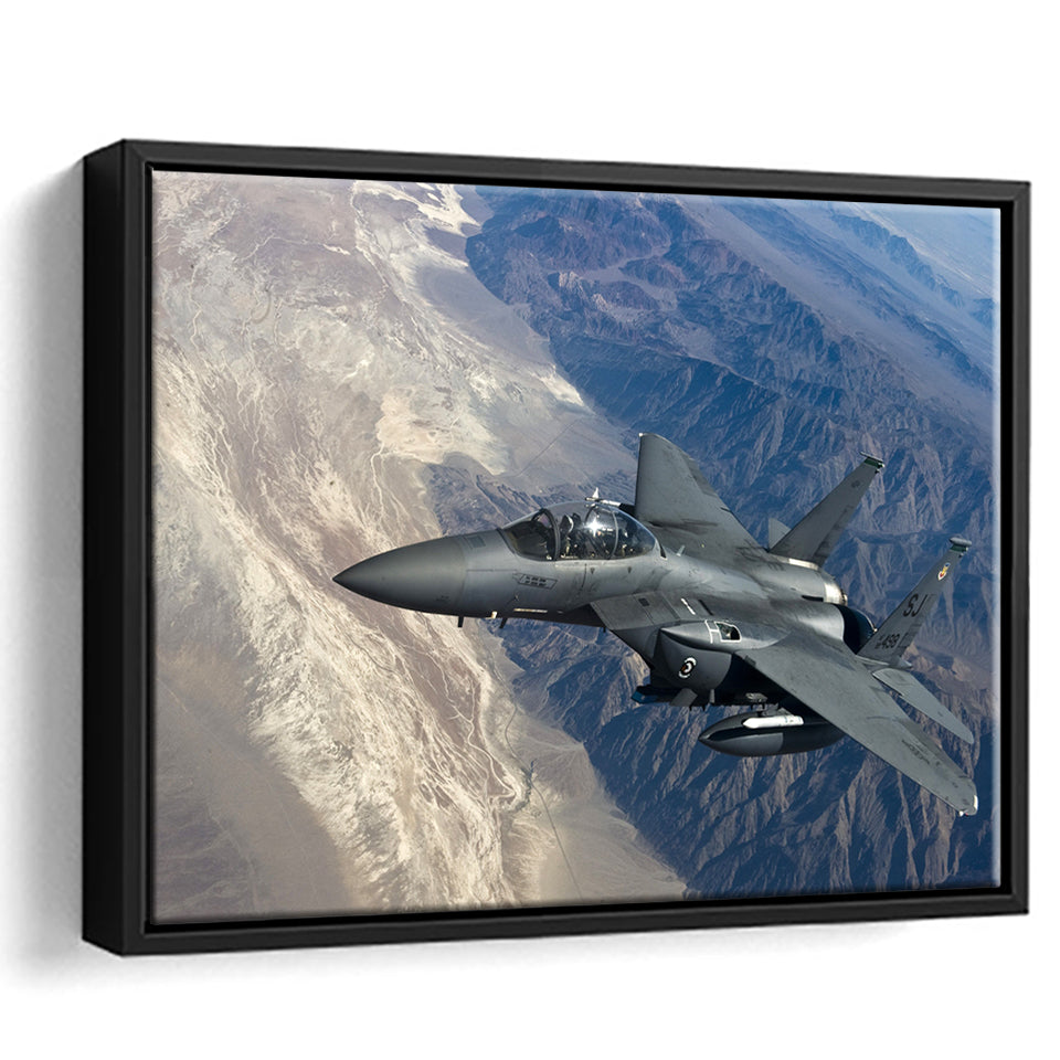 Aircraftfighter Jet Canvas Airplan Framed Canvas Prints Wall Art Decor - Painting Canvas, Black Framed Picture