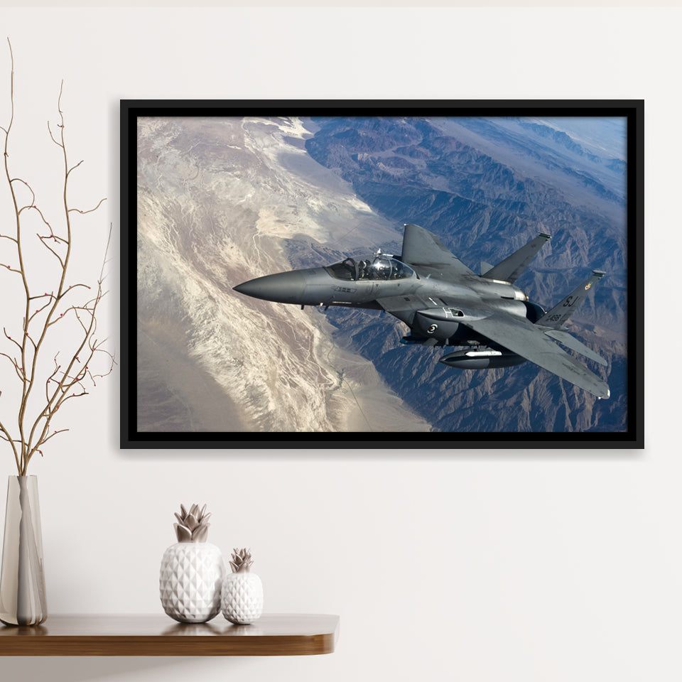 Aircraftfighter Jet Canvas Airplan Framed Canvas Prints Wall Art Decor - Painting Canvas, Black Framed Picture