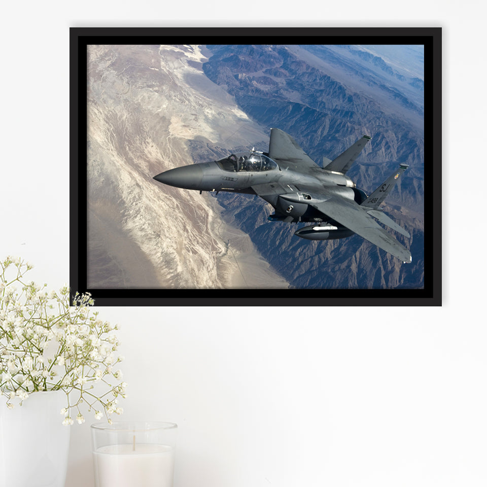 Aircraftfighter Jet Canvas Airplan Framed Canvas Prints Wall Art Decor - Painting Canvas, Black Framed Picture