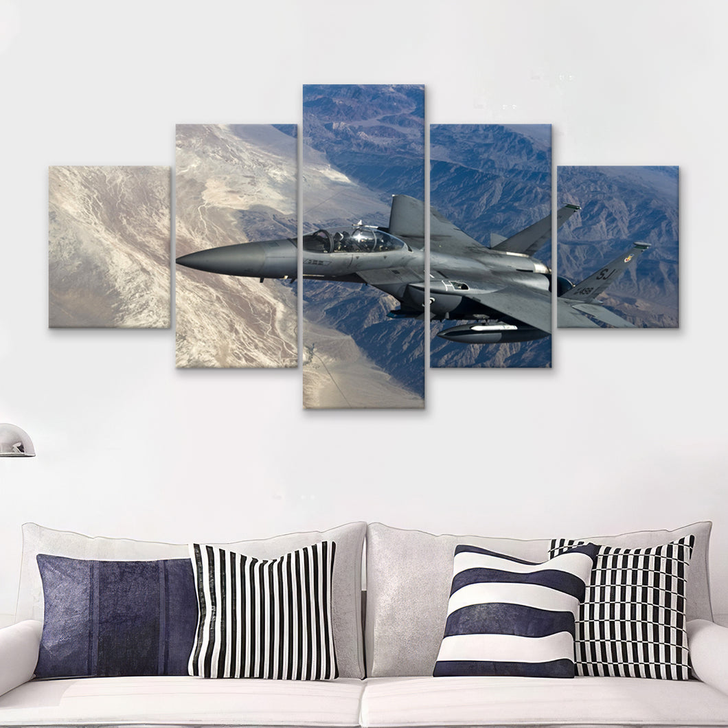 Aircraftfighter Jet Canvas Airplan 5 Piece Canvas Prints Wall Art Decor - Painting Canvas, Multi Panels