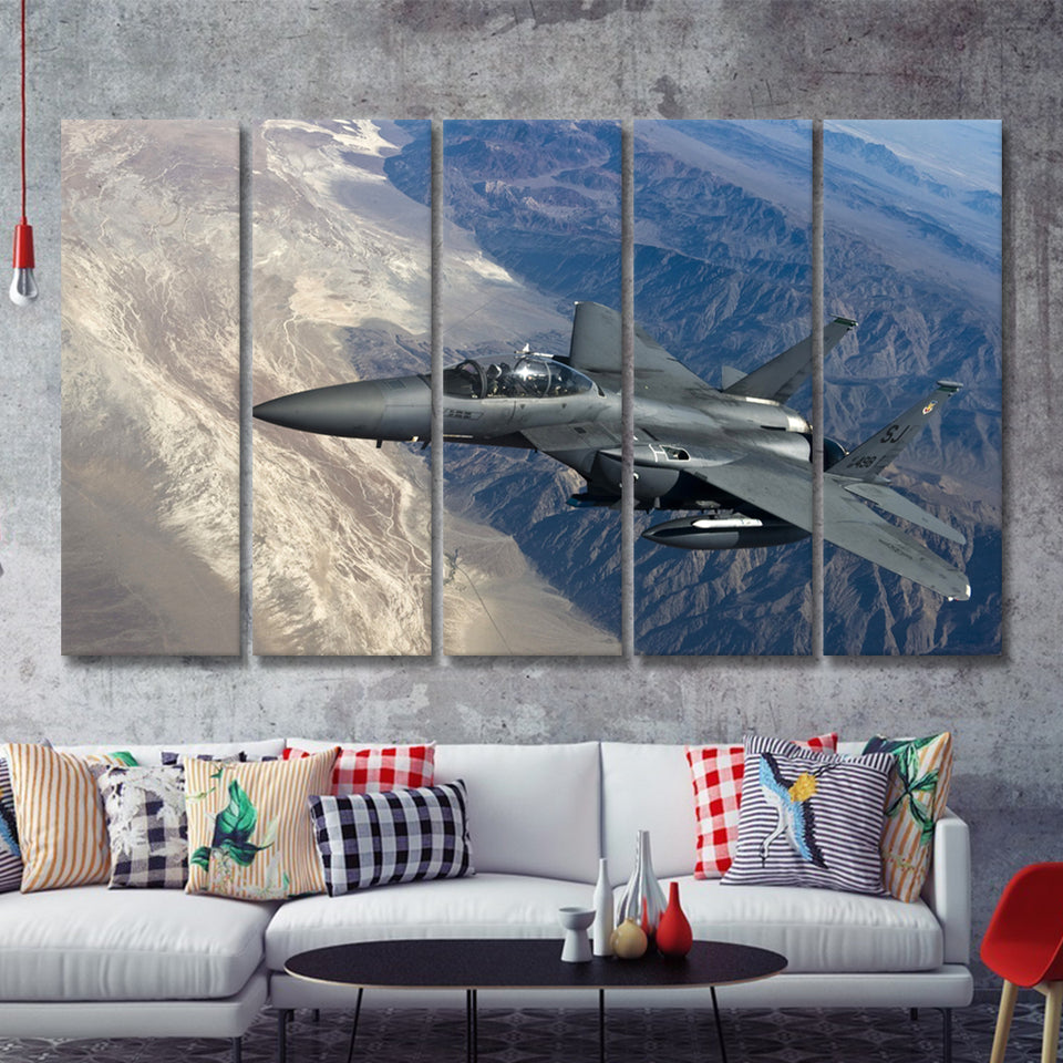 Aircraftfighter Jet Canvas Airplan 5 Piece B Canvas Prints Wall Art Decor - Painting Canvas, Multi Panels