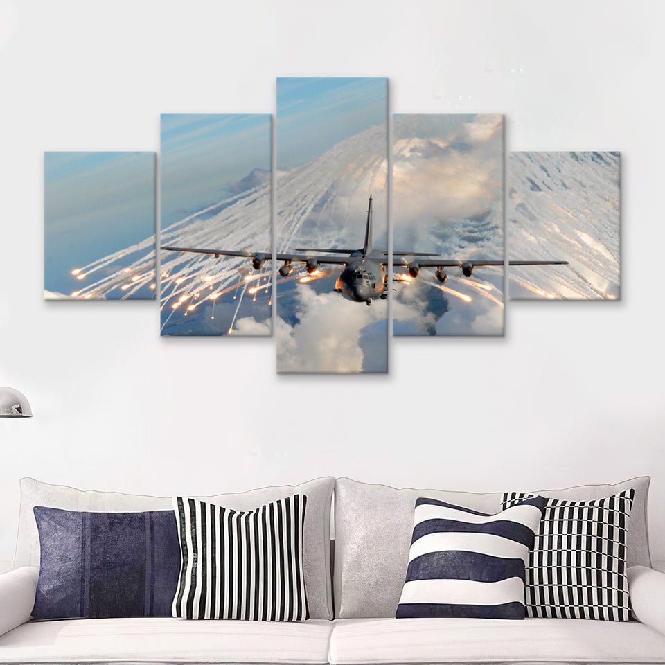 Aircraft F35 Canvas 5 Piece Canvas Prints Wall Art Decor - Painting Canvas, Multi Panels
