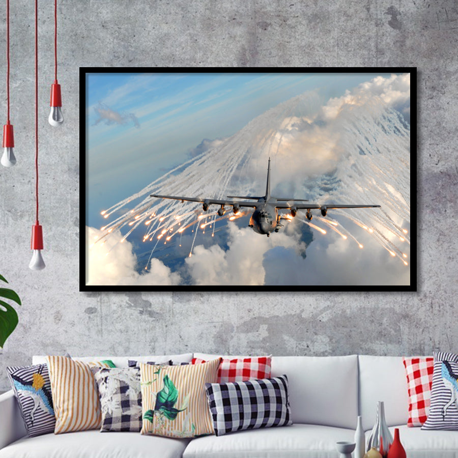 Aircraft F35 Canvas Framed Art Prints Wall Decor - Painting Art, Framed Picture, Ready to Hang