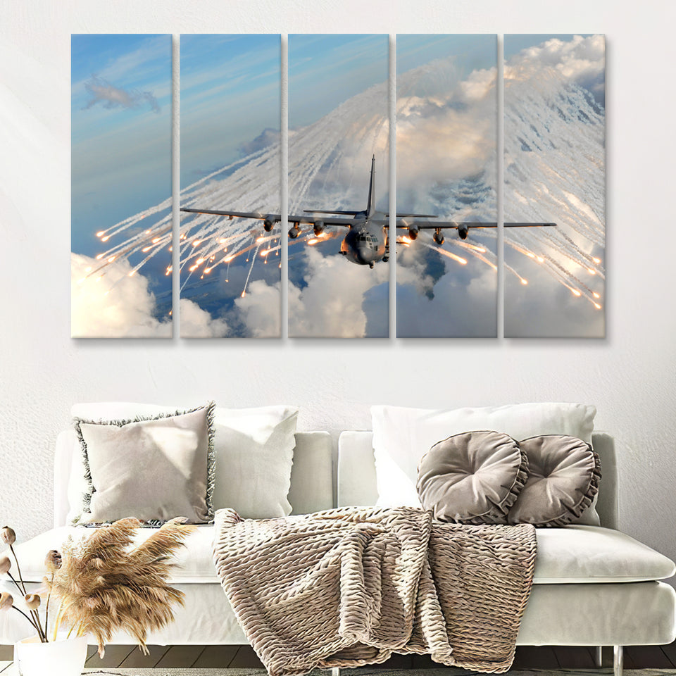 Aircraft F35 Canvas 5 Piece B Canvas Prints Wall Art Decor - Painting Canvas, Multi Panels