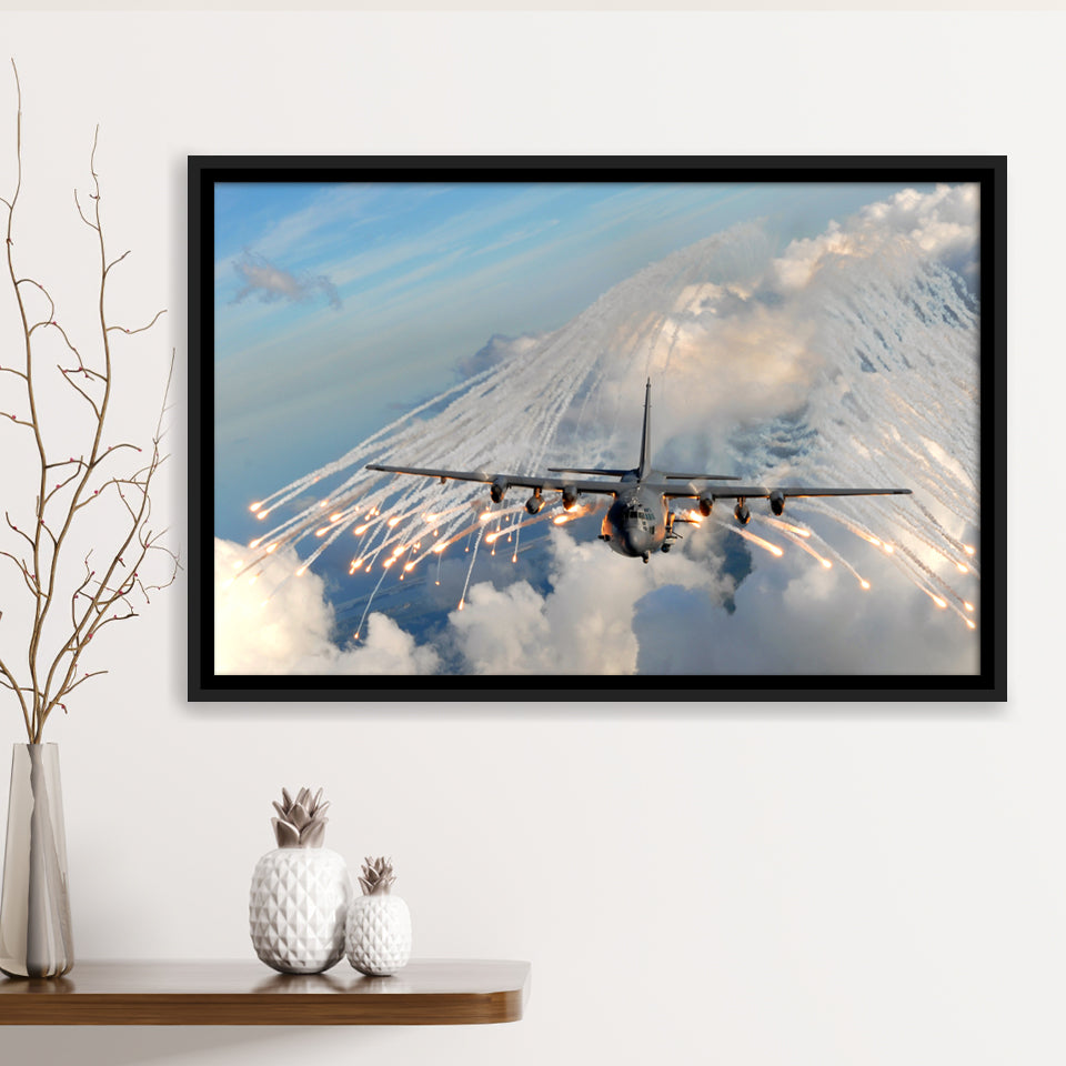 Aircraft F35 Canvas Framed Canvas Prints Wall Art Decor - Painting Canvas, Black Framed Picture