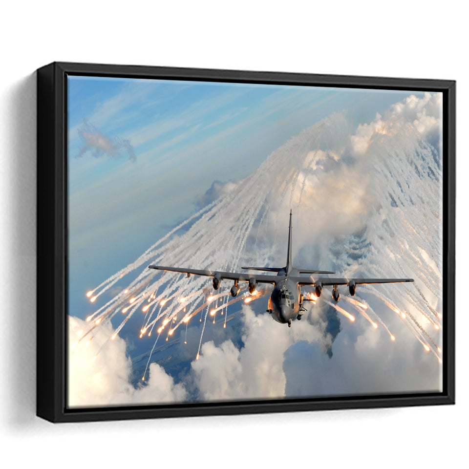 Aircraft F35 Canvas Framed Canvas Prints Wall Art Decor - Painting Canvas, Black Framed Picture
