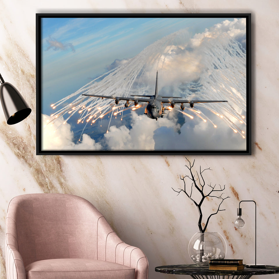 Aircraft F35 Canvas Framed Canvas Prints Wall Art Decor - Painting Canvas, Black Framed Picture