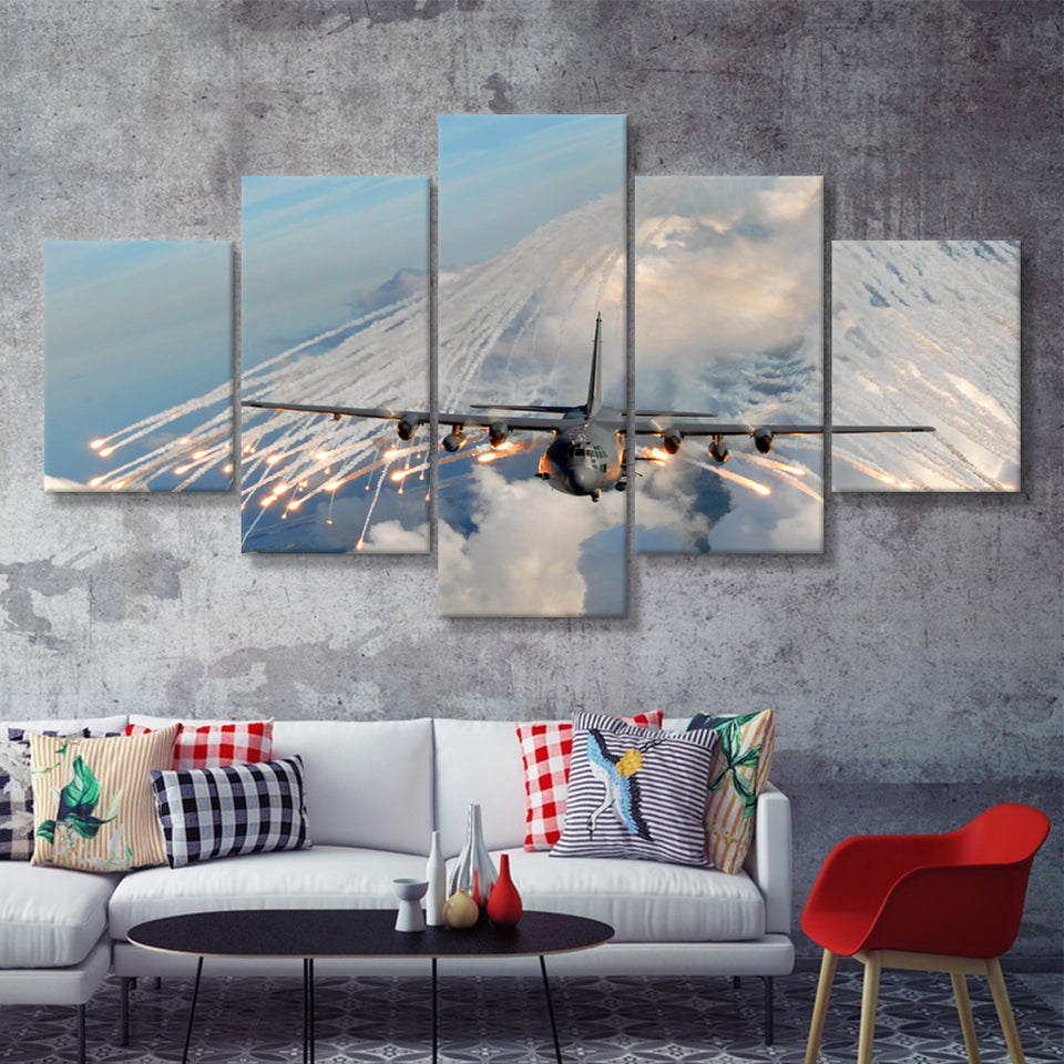 Aircraft F35 Canvas 5 Piece Canvas Prints Wall Art Decor - Painting Canvas, Multi Panels