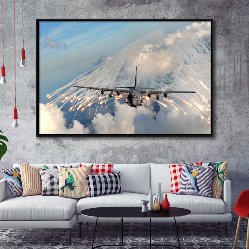Aircraft F35 Canvas Framed Canvas Prints Wall Art Decor - Painting Canvas, Black Framed Picture