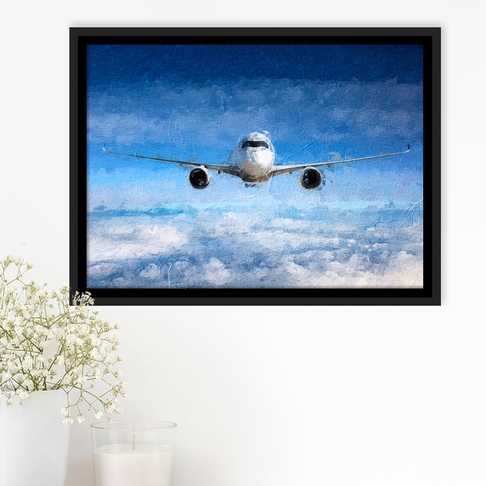 Airline Passenger Original Art for Office Framed Canvas Prints Wall Art Decor - Paiting Canvas, Art Prints, Floating Frame