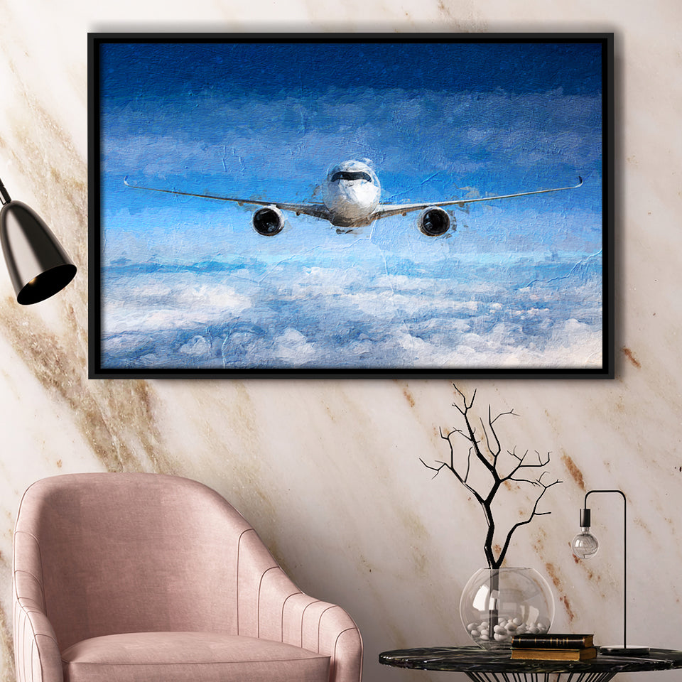 Airline Passenger Original Art for Office Framed Canvas Prints Wall Art Decor - Paiting Canvas, Art Prints, Floating Frame