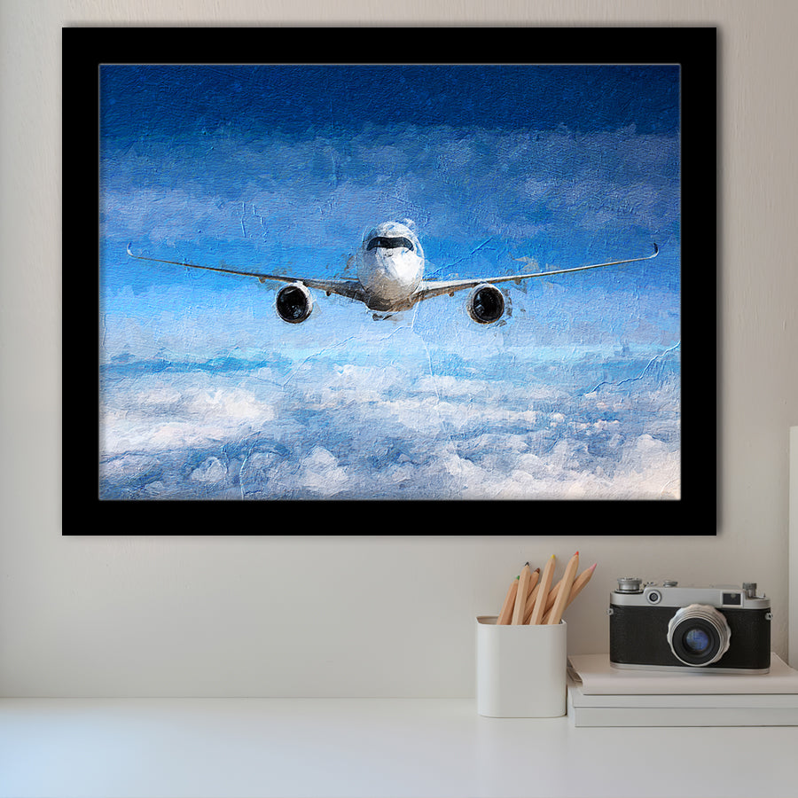 Airline Passenger Original Art for Office Framed Art Prints Wall Decor - Painting Prints, Framed Picture, Home Decor