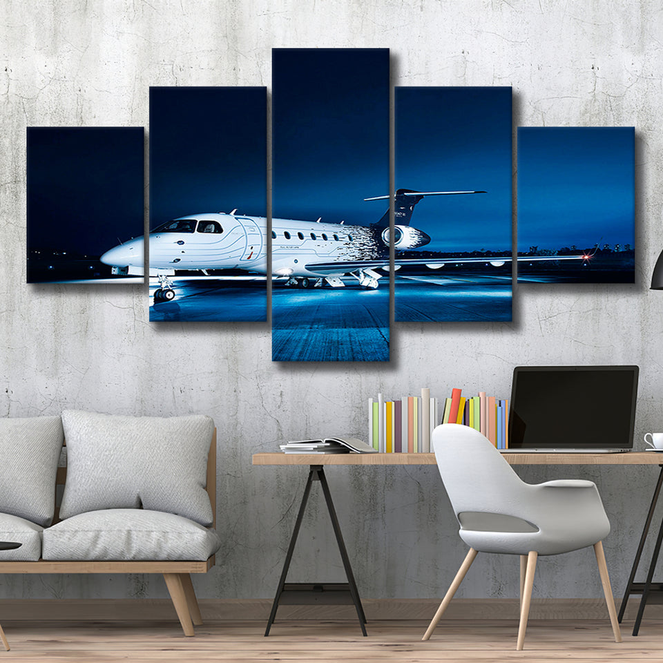 Airplane Art 5 Piece Canvas Prints Wall Art Decor, Multi Panels, Mixed Canvas