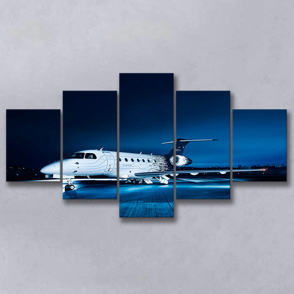 Airplane Art 5 Piece Canvas Prints Wall Art Decor, Multi Panels, Mixed Canvas