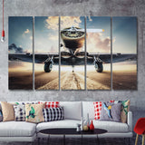 Airplane Canvas Art Airplane Retro Photo Airplane 5 Piece B Canvas Prints Wall Art Decor - Painting Canvas, Multi Panels