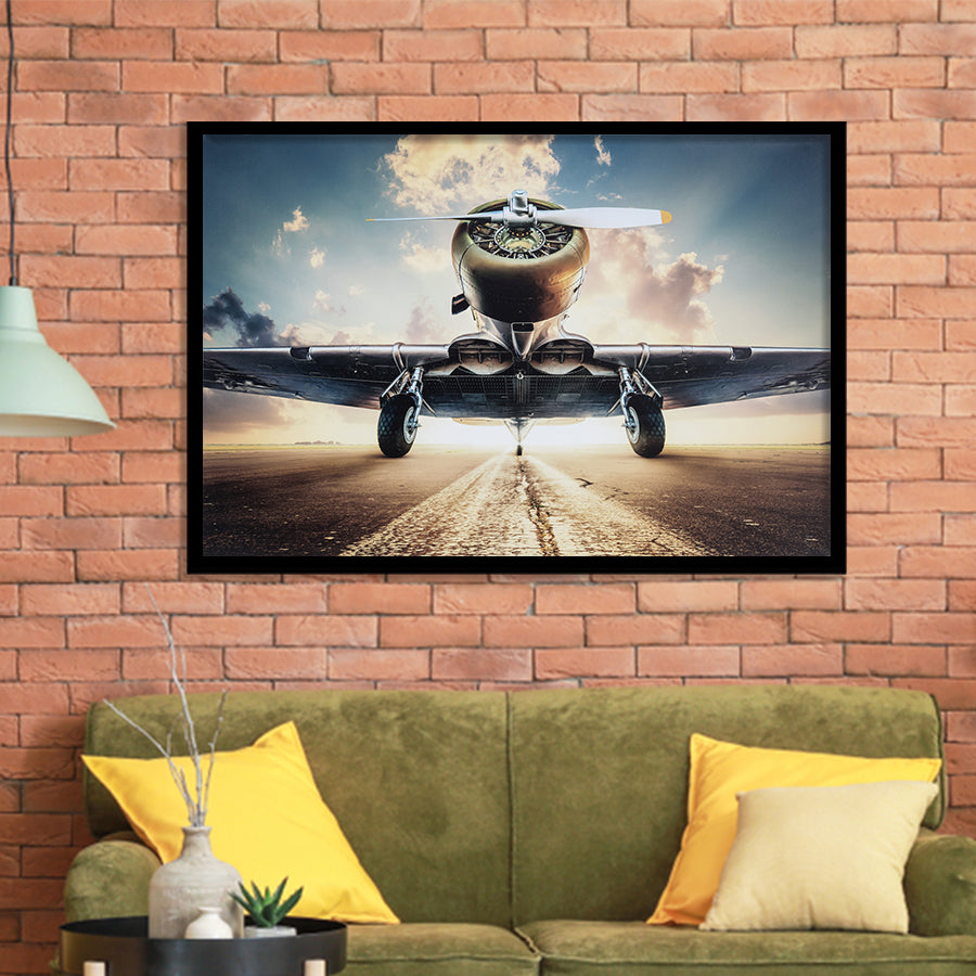 Airplane Canvas Art Airplane Retro Photo Airplane Framed Art Prints Wall Decor - Painting Art, Framed Picture, Ready to Hang
