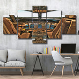 Airplane Cockpit, Aircraft Cockpit Photo Multi Panels,Canvas Prints Wall Art Home Decor
