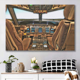Airplane Cockpit, Aircraft Cockpit Photo Canvas Prints Wall Art Home Decor - Painting Canvas, Ready to hang