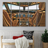 Airplane Cockpit, Aircraft Cockpit Photo 5 Panels B,Large Canvas,Canvas Prints Wall Art Home Decor