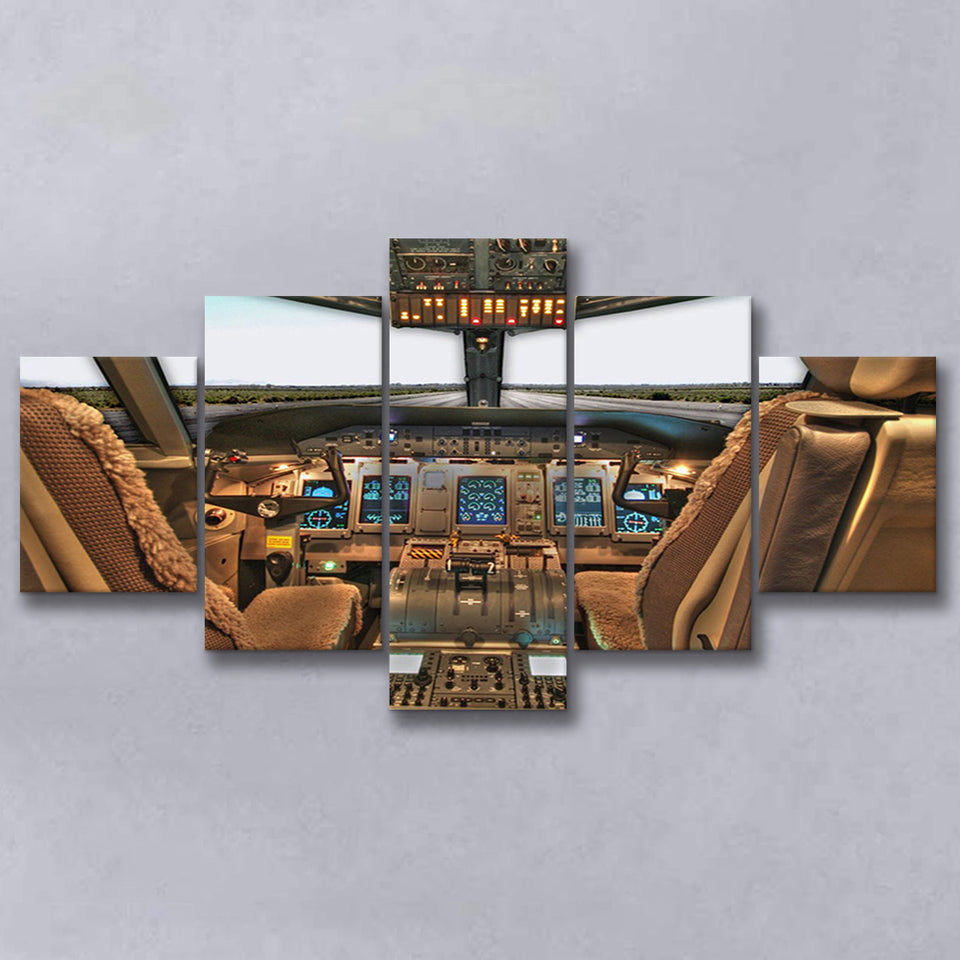 Airplane Cockpit, Aircraft Cockpit Photo Multi Panels,Canvas Prints Wall Art Home Decor