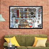 Airplane Cockpit, Aircraft Wall Art, Inside Airplane Print, Framed Art Prints Wall Art Home Decor, Ready to Hang