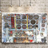 Airplane Cockpit, Aircraft Wall Art, Inside Airplane Print, Canvas Prints Wall Art Home Decor