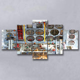 Airplane Cockpit, Aircraft Wall Art, Inside Airplane Print, Multi Panels, 5 Pieces, Canvas Prints Wall Art Home Decor
