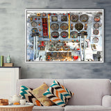 Airplane Cockpit, Aircraft Wall Art, Inside Airplane Print, Framed Canvas Prints Wall Art Home Decor,Floating Frame, Ready to Hang