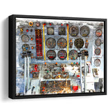 Airplane Cockpit, Aircraft Wall Art, Inside Airplane Print, Framed Canvas Prints Wall Art Home Decor,Floating Frame, Ready to Hang