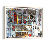 Airplane Cockpit, Aircraft Wall Art, Inside Airplane Print, Framed Canvas Prints Wall Art Home Decor,Floating Frame, Ready to Hang