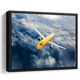 Airplane Fly Through Clouds Framed Canvas Prints Wall Art Decor - Painting Canvas, Black Framed Picture