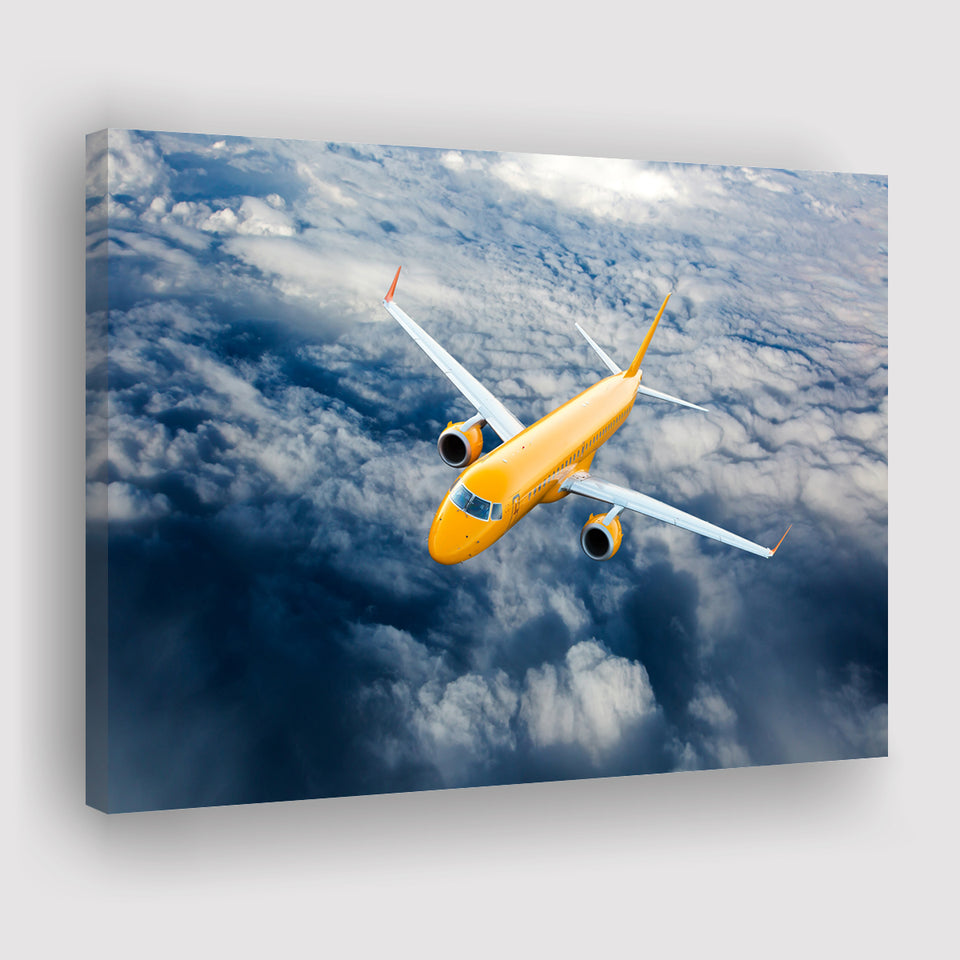 Airplane Fly Through Clouds Canvas Prints Wall Art Decor - Painting Canvas, Art Prints, Ready to Hang