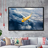 Airplane Fly Through Clouds Framed Art Prints Wall Decor - Painting Art, Framed Picture, Ready to Hang