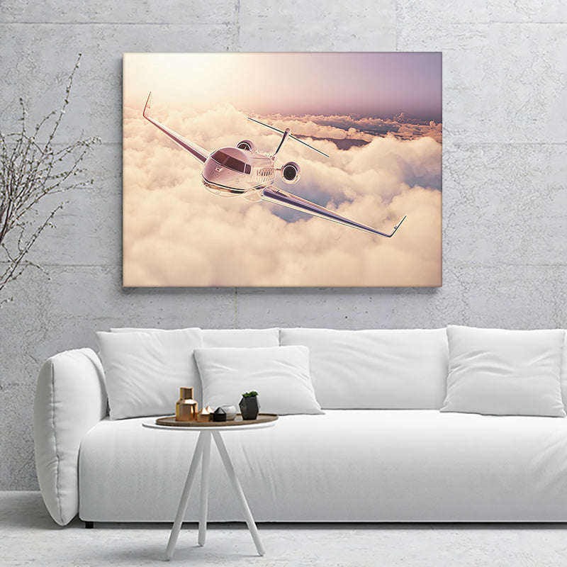 Airplane Flying Over Clouds Canvas Wall Art - Canvas Prints, Prints for Sale, Canvas Painting, Canvas On Sale
