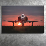 Airplane Jet In Sunset View Canvas Prints Wall Art Decor - Painting Canvas, Art Prints, Ready to Hang