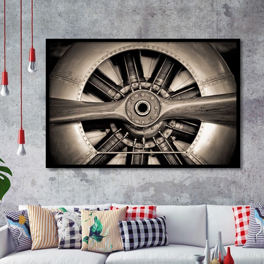 Airplane Propeller Stylish Framed Art Prints Wall Decor - Painting Prints, Framed Picture, Home Decor