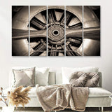 Airplane Propeller Stylish 5 Piece B Canvas Prints Wall Art Decor - Painting Canvas, Multi Panels
