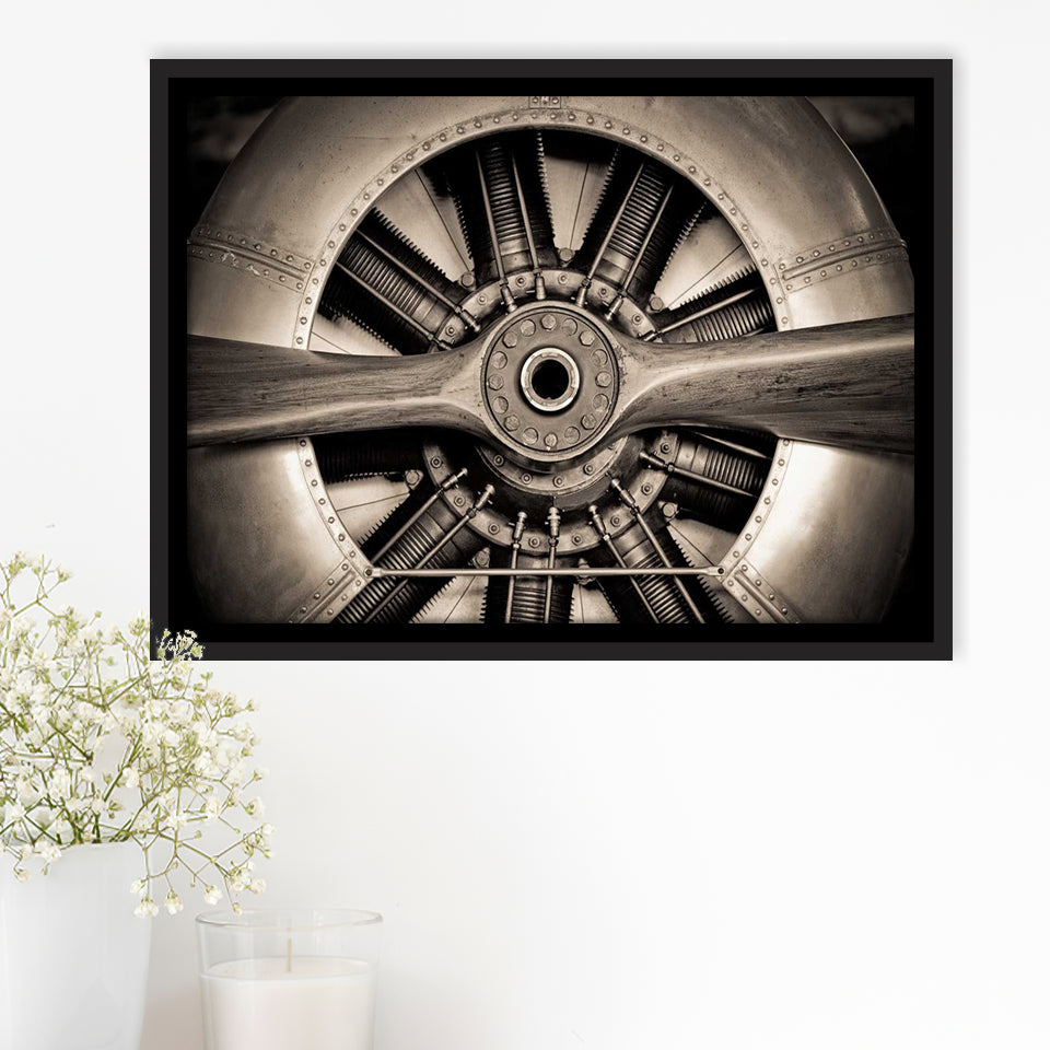 Airplane Propeller Stylish Framed Canvas Prints Wall Art Decor - Paiting Canvas, Art Prints, Floating Frame