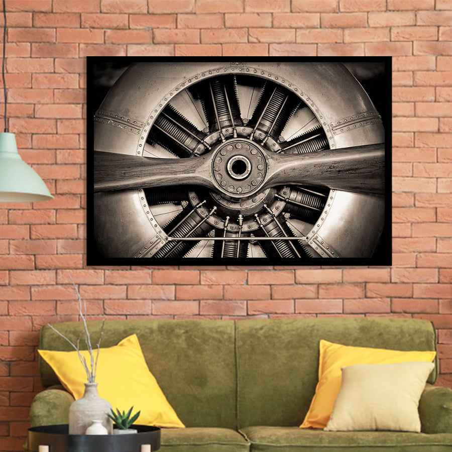 Airplane Propeller Stylish Framed Art Prints Wall Decor - Painting Prints, Framed Picture, Home Decor