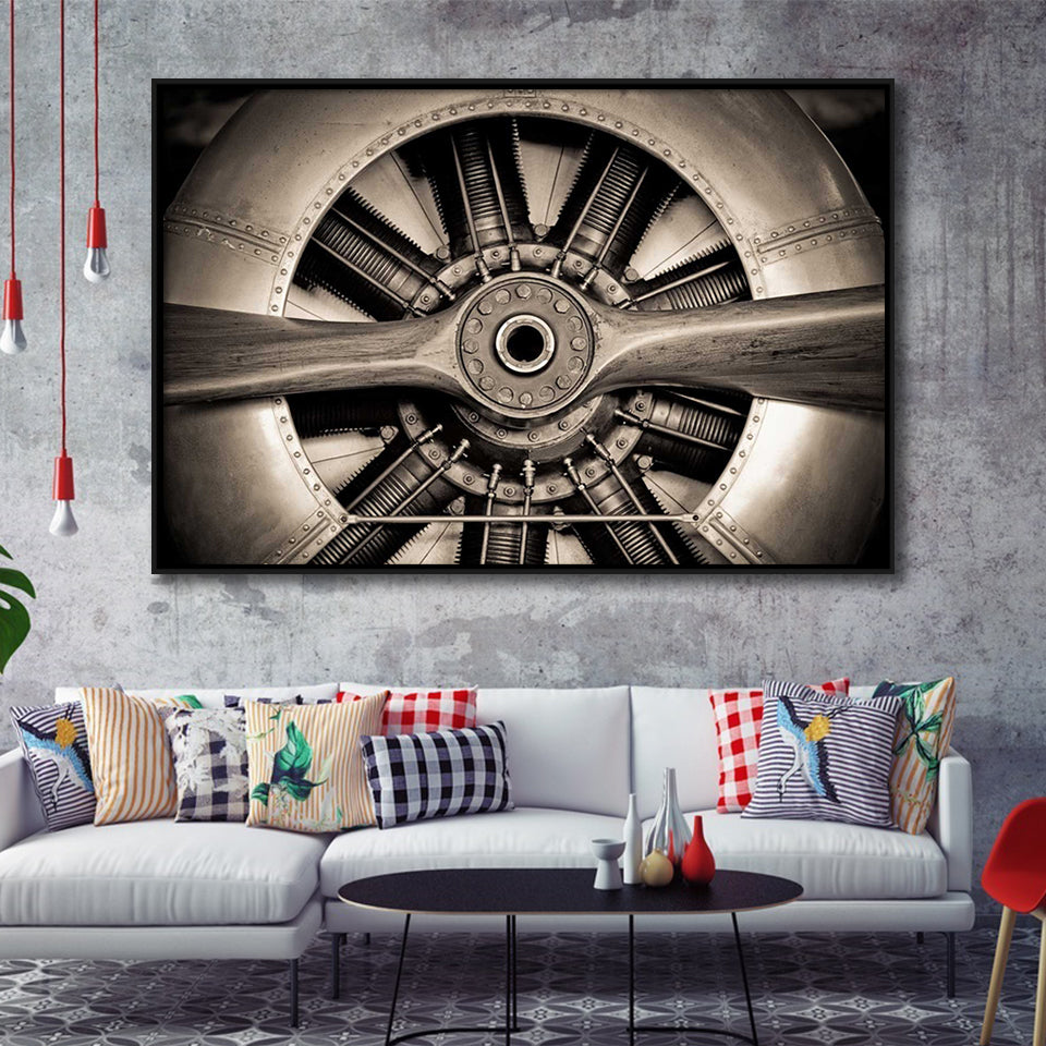 Airplane Propeller Stylish Framed Canvas Prints Wall Art Decor - Paiting Canvas, Art Prints, Floating Frame