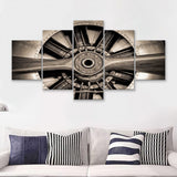 Airplane Propeller Stylish 5 Piece Canvas Prints Wall Art Decor - Painting Canvas, Multi Panels