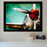 Airplane Propeller Canvas Aircraft Vintage Framed Art Prints Wall Decor - Painting Art, Framed Picture, Ready to Hang